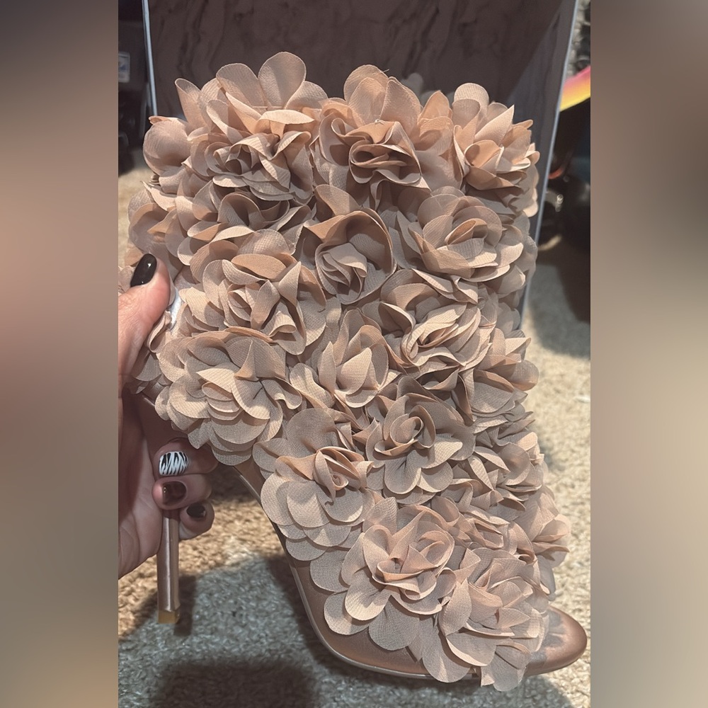 Privileged Floral Tan Heels